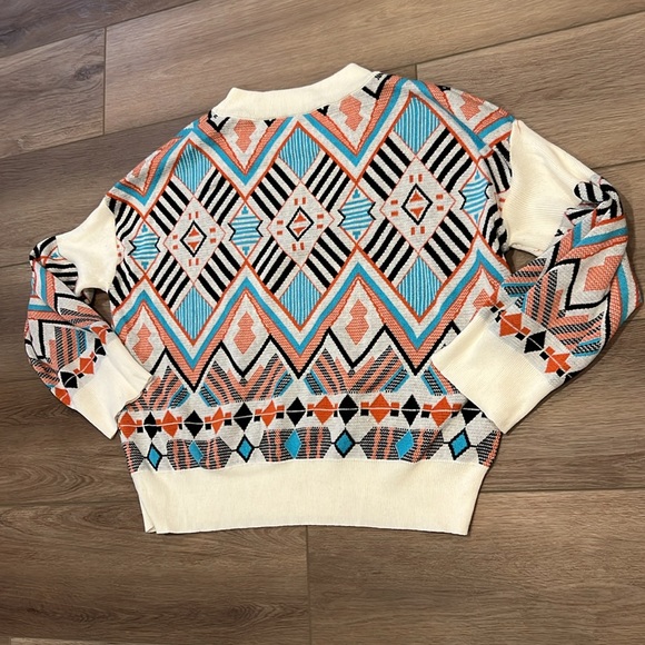 Geometric Southwestern Patterned Sweater Multicolor size XL Knit - Picture 8 of 9
